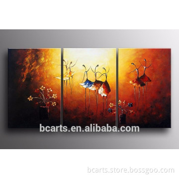 3 in one group wall art decoration beautiful dance girl oil painting